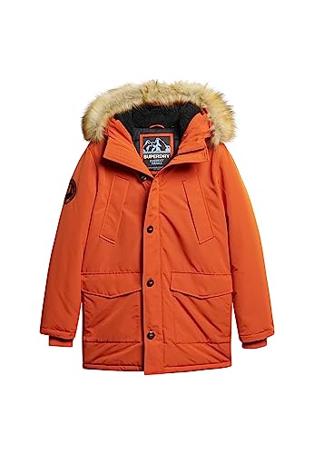 Superdry Herren Parka Jacke, Pures Kürbis-Orange, Large von Superdry