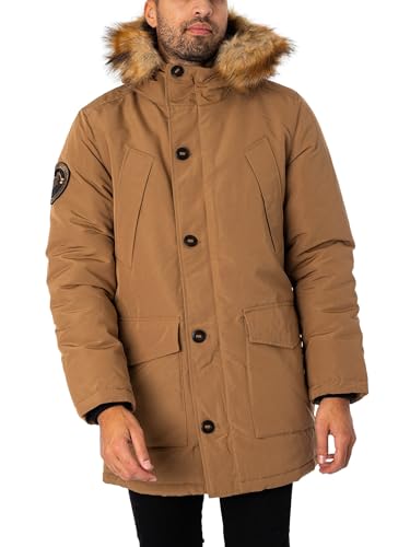 Superdry Herren Parka Jacke, Sandstein Braun, Large von Superdry