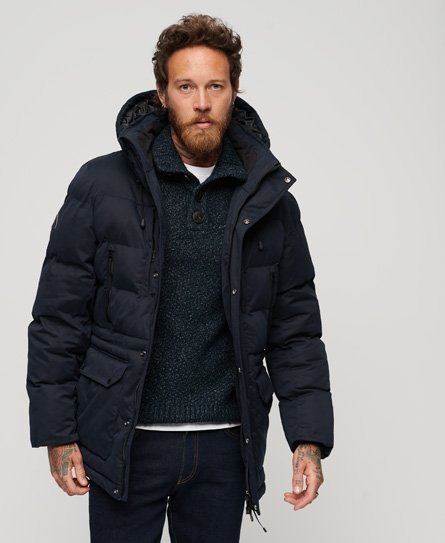 Superdry Herren Parka mit Kapuze Marineblau - Größe: L von Superdry