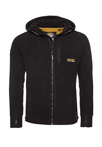 Superdry Herren Polar Fleecejacke mit Reißverschluss und Kapuze Schwarz XL Superdry Herren Polar Fleecejacke mit Reißverschluss und Kapuze Schwarz XL von Superdry