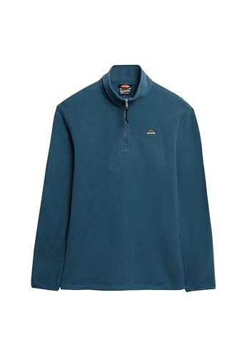 Superdry Herren Polar Fleecejacke mit halblangem Reißverschluss Orion Blau M von Superdry