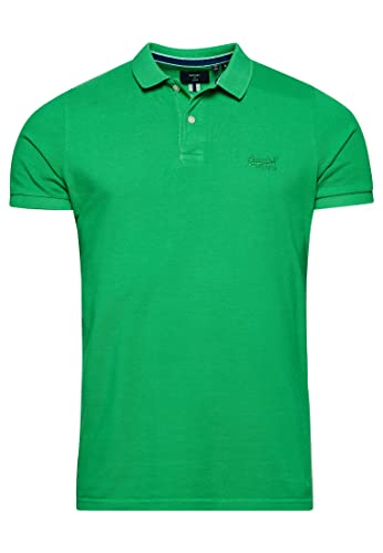 Superdry Herren Polo LISO Kapuzenpullover, Kelly Green, M von Superdry