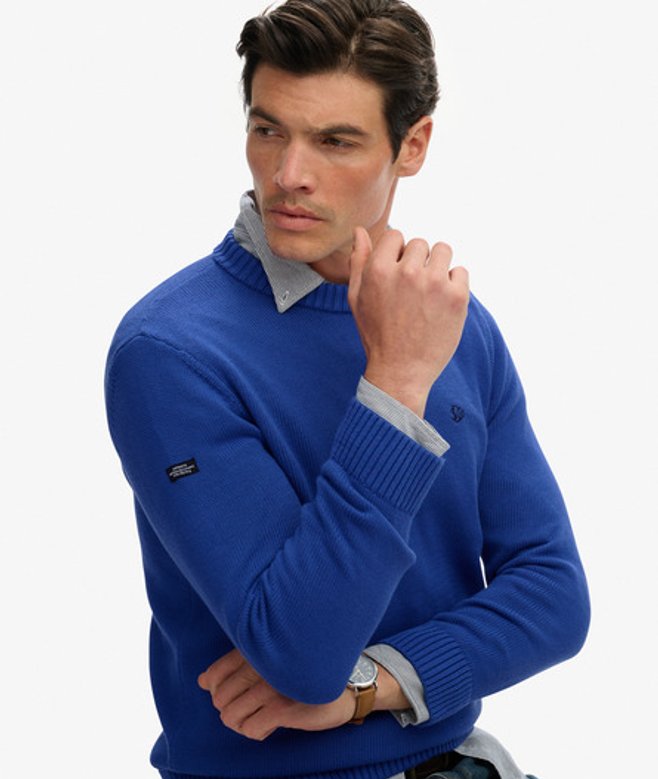 Superdry Herren Preppy Baumwoll-pullover Blue - Größe: XL von Superdry