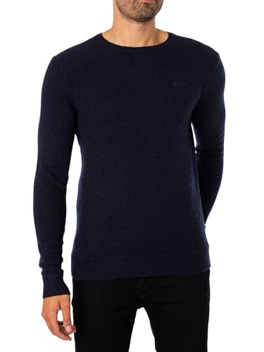 Superdry Herren Pullover mit Rundhalsausschnitt T-Shirt, Schwarz, Large von Superdry