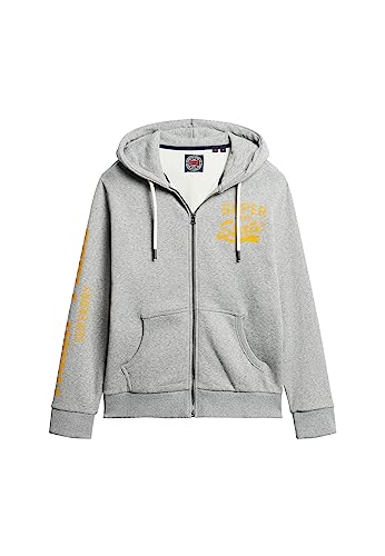 Superdry Herren Reißverschluss Sweatshirt, Grau (Vintage Grey Fleck Marl), M von Superdry