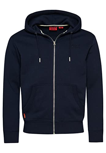 Superdry Herren Essential Kapuzenjacke mit Logo Sattes Marineblau Meliert XXXL von Superdry