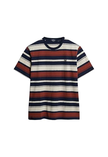 Superdry Herren Relaxed Fit Stripe T-Shirt Unterhemd, Jkc, XXL von Superdry