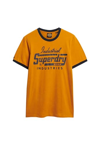 Superdry Herren Ringer Workwear T-Shirt mit Grafik Traditionell Ockerbraun/Finster Marineblau M von Superdry