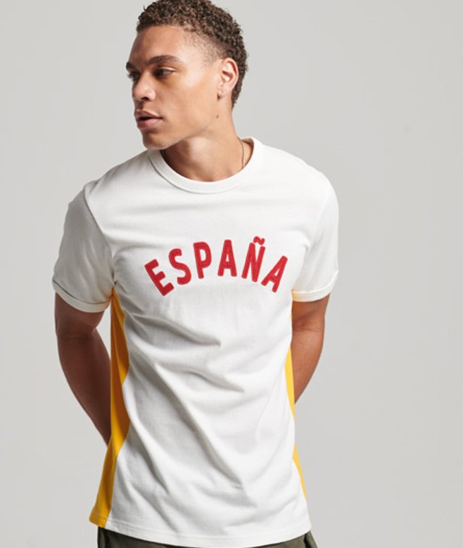 Superdry Herren Ringspun Spanien Matchday Fußball-t-shirt Weiß - Größe: L von Superdry