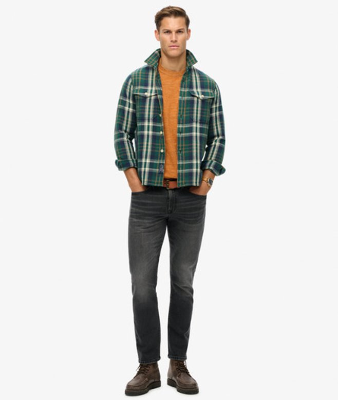 Superdry Herren Schmal Geschnittene Jeans aus Bio-baumwolle Dunkelgrau - Größe: 30/30 von Superdry