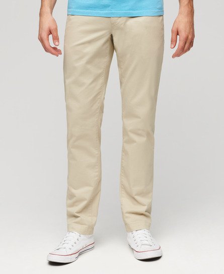 Superdry Herren Schmal Zulaufende Stretch-Chinos Beige - Größe: 36/32 von Superdry