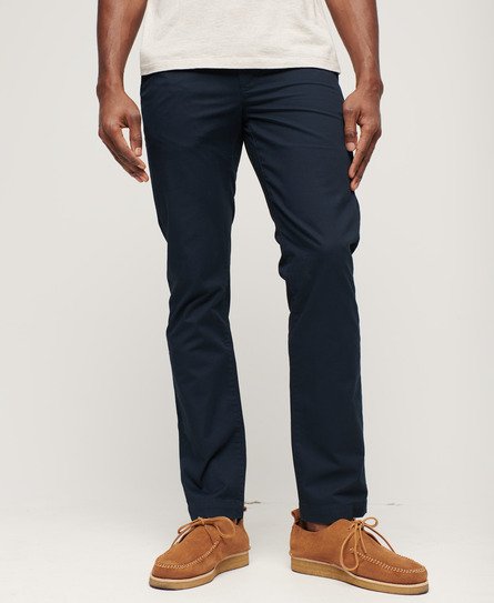 Superdry Herren Schmal Zulaufende Stretch-Chinos Marineblau - Größe: 32/32 von Superdry