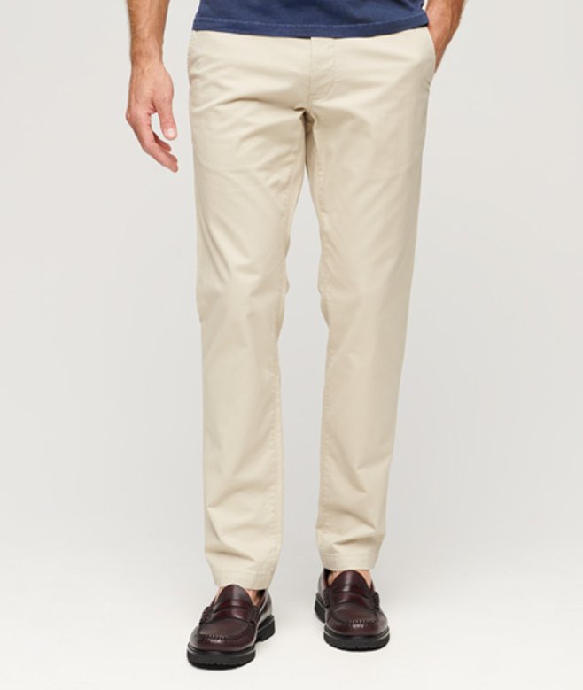 Superdry Herren Schmal Zulaufende Stretch-chinohose Beige - Größe: 30/32 von Superdry