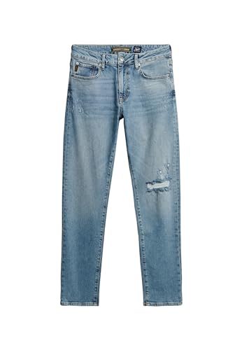 Superdry Herren Schmal geschnittene Vintage-Jeans aus Bio-Baumwolle Shotwell Blau 33/32 von Superdry