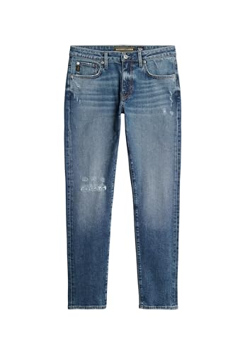 Superdry Herren Schmale Vintage-Jeans Folsom Mittelblau 31/32 von Superdry