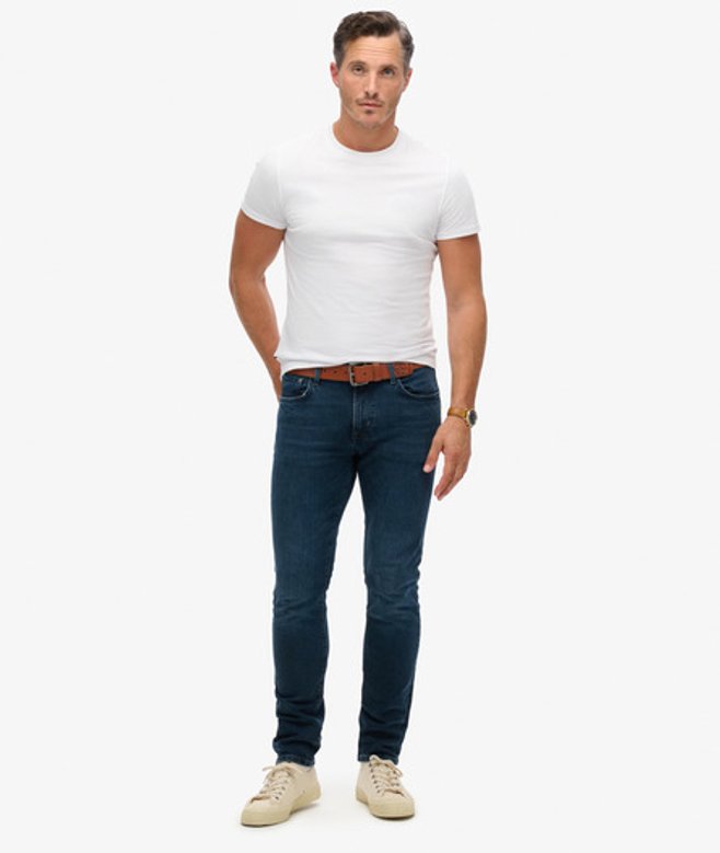 Superdry Herren Schmal Geschnittene Vintage-jeans aus Bio-baumwolle Dunkelblau - Größe: 30/32 von Superdry