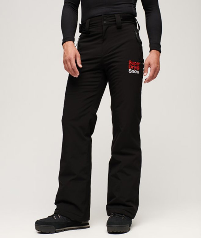 Superdry Herren Schwarz Sport Schmal Geschnittene Skihosen mit Logo-Druck, Größe: M von Superdry