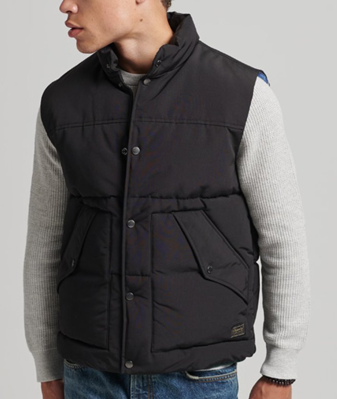 Superdry Herren Schwarz Weste, Größe: M - Größe: M von Superdry