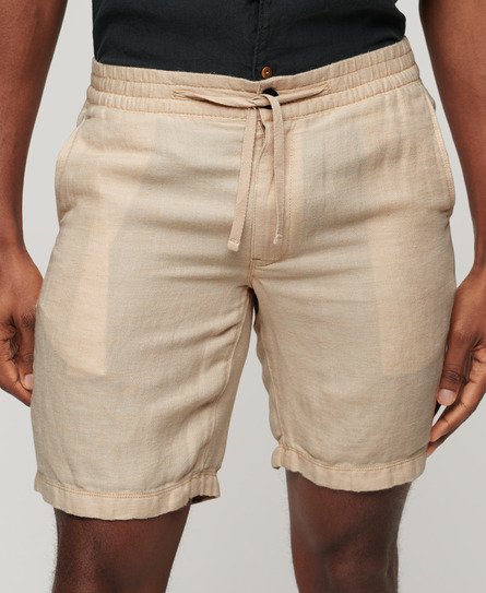 Superdry Herren Shorts mit Kordelzug aus Leinen Braun - Größe: S von Superdry