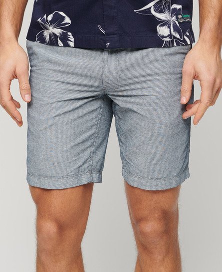 Superdry Herren Shorts mit Kordelzug aus Leinen Marineblau - Größe: S von Superdry