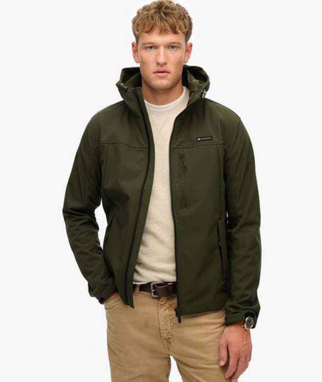 Superdry Men's Kapuzen-softshell-trekkerjacke Grün - Größe: L von Superdry