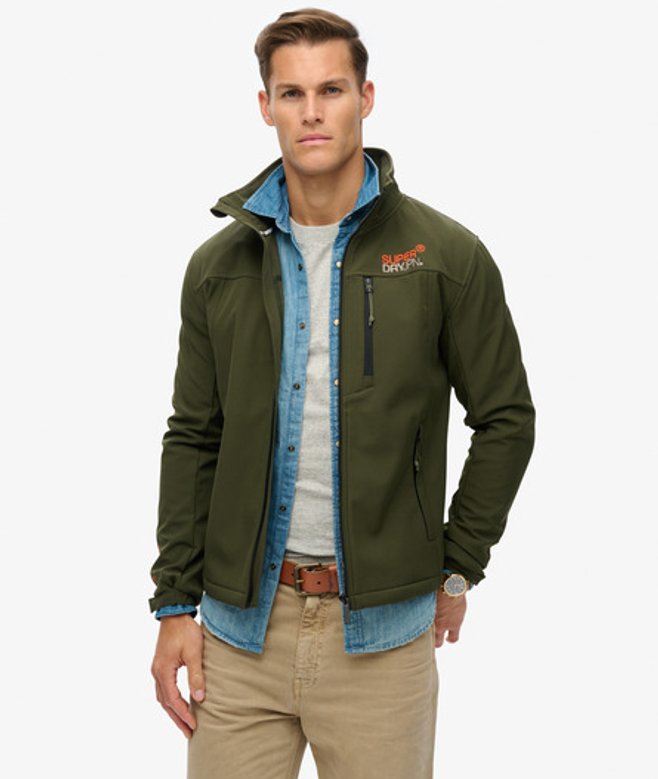 Superdry Herren Softshell Trekker Trainingsjacke Kaki - Größe: Xxl von Superdry