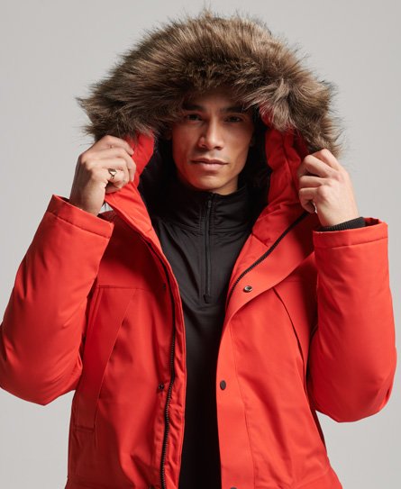 Superdry Men's Sport Everest Snow Daunenparka Rot - Größe: M von Superdry