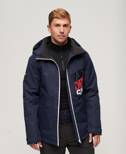 Superdry Herren Marineblau Sport Ski Freestyle Core Jacke mit Logo-Druck, Größe: M von Superdry