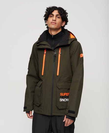 Superdry Herren Grün Sport Ski Ultimate Rescue Jacke mit Logo-Druck, Größe: L von Superdry