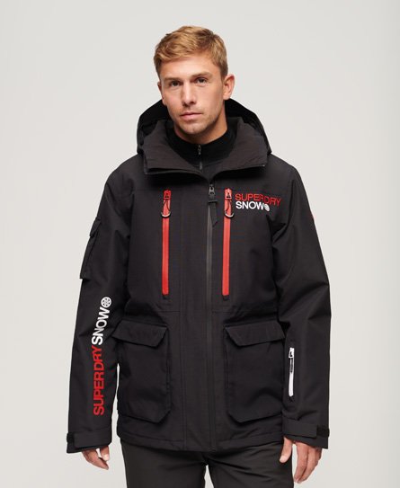 Superdry Herren Schwarz Sport Ski Ultimate Rescue Jacke mit Logo-Druck, Größe: XL von Superdry