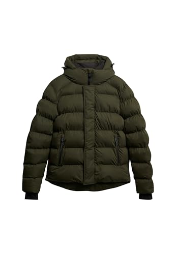 Superdry Herren Sport-Steppjacke aus Mikrofaser mit Kapuze Army Kaki XL von Superdry