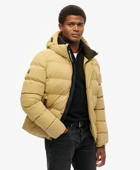 Superdry Herren Sport-steppjacke aus Mikrofaser mit Kapuze Gelb - Größe: XL von Superdry