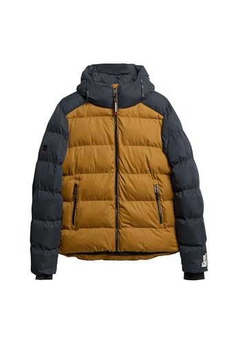 Superdry Herren Sport Steppjacke in Blockfarben mit Kapuze Marineblau Farbblock XL von Superdry