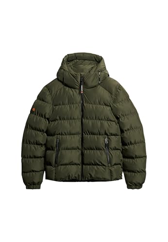 Superdry Herren Sports Steppjacke mit Kapuze Army Kaki M von Superdry