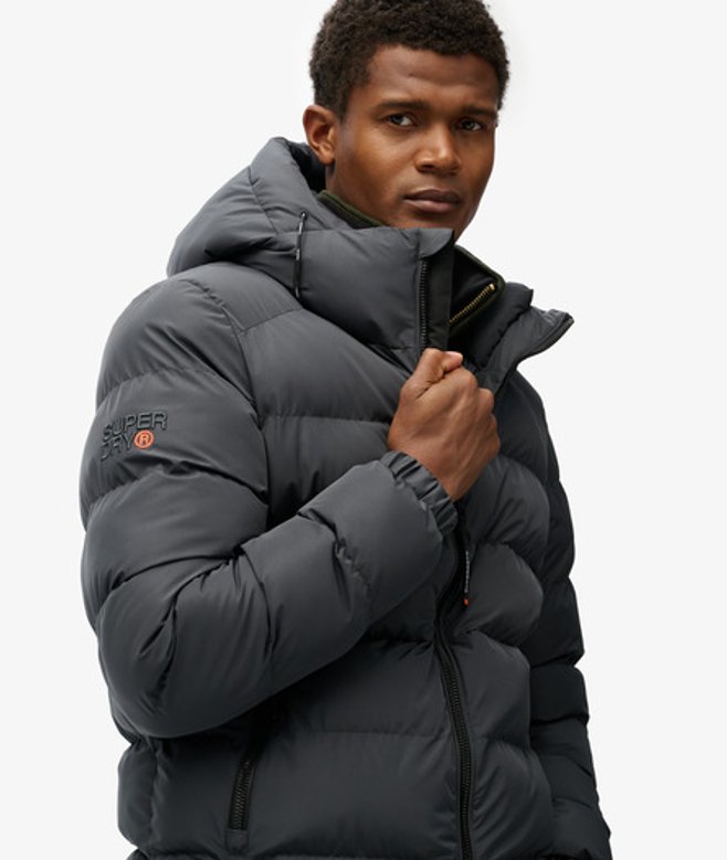 Superdry Herren Kapuzen-sportpufferjacke Black - Größe: Xxl von Superdry
