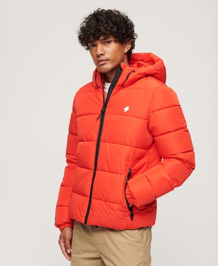 Superdry Herren Sports Steppjacke mit Kapuze Rot - Größe: Xxxl von Superdry