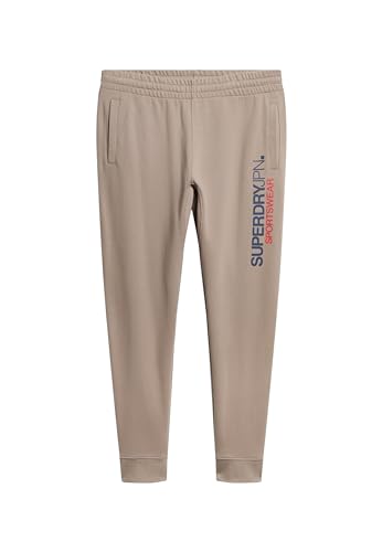 Superdry Herren Sportswear Logo Tapered Jogger Hose, Dunkles Beige, L von Superdry
