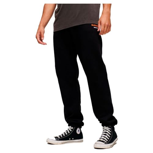 Superdry Herren Sportswear Logo Tapered Jogger Hose, schwarz, XXL von Superdry