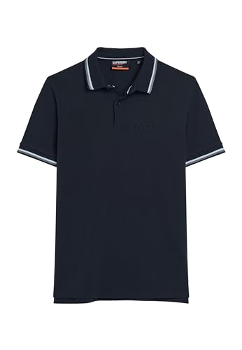 Superdry Herren Sportswear Polohemd mit Randstreifen Finster Marineblau L von Superdry