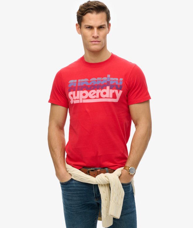 Superdry Herren Stacked T-shirt Red - Größe: L von Superdry