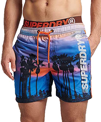 Superdry Herren State Volley Swim Shorts, Mehrfarbig (Skate Palm 0VP), Medium von Superdry