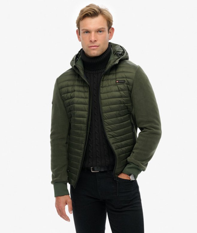 Superdry Herren Storm Fleece-hybridjacke mit Kapuze Green - Größe: L Superdry Herren Storm Fleece-hybridjacke mit Kapuze Green - Größe: L von Superdry