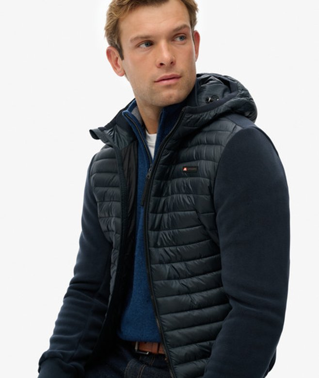 Superdry Herren Storm Fleece-hybridjacke mit Kapuze Navy - Größe: L Superdry Herren Storm Fleece-hybridjacke mit Kapuze Navy - Größe: L von Superdry