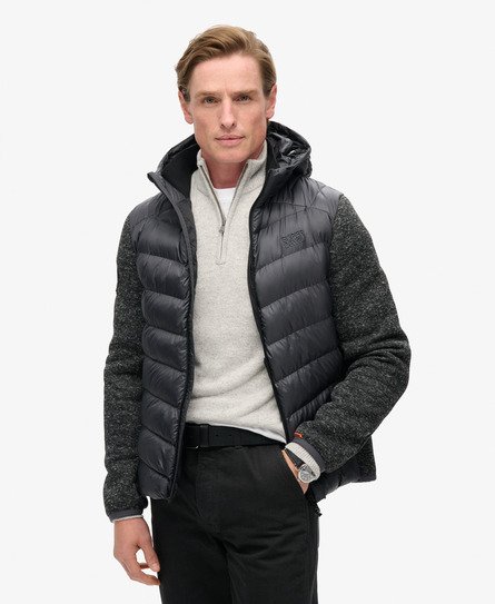Superdry Herren Storm Hybrid-strickjacke mit Kapuze Dunkelgrau - Größe: Xxl von Superdry