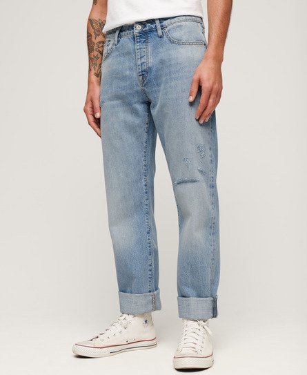 Superdry Herren Straight Jeans Hellblau - Größe: 31/32 von Superdry