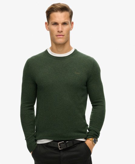 Superdry Men's Strukturierter Strickpullover mit Rundhalsausschnitt Grün - Größe: XL von Superdry