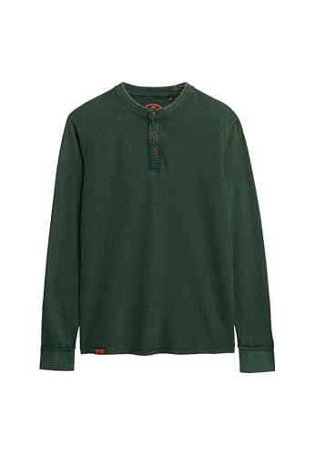 Superdry Herren Strukturiertes Vintage Grandad-Oberteil Emaillegrün XXL von Superdry