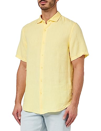 Superdry Herren Studios Casual Linen S/S Shirt Kapuzenpullover, Aspen Gold, L von Superdry