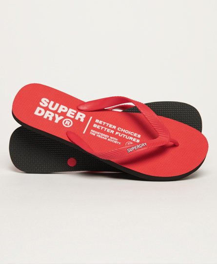 Superdry Herren Studios Flipflops Rot - Größe: S von Superdry