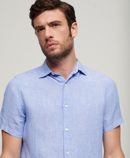 Superdry Herren Studios Freizeithemd aus Leinen Hellblau - Größe: Xxl von Superdry